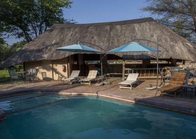 Pool area at the Chobe Lodge